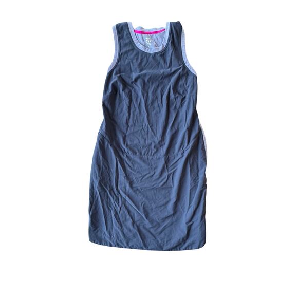 Title nine t-shirt dress hiolani Navy Stripe‎ Medium w/pockets cover up - Picture 1 of 6